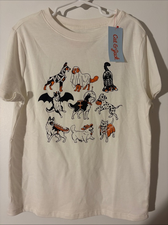 Cat & Jack Other - Cat & Jack Cream Halloween Dogs Graphic Tee with Black & Orange Accents